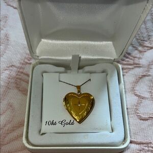 10 kt Gold Heart locket  Pendant Necklace